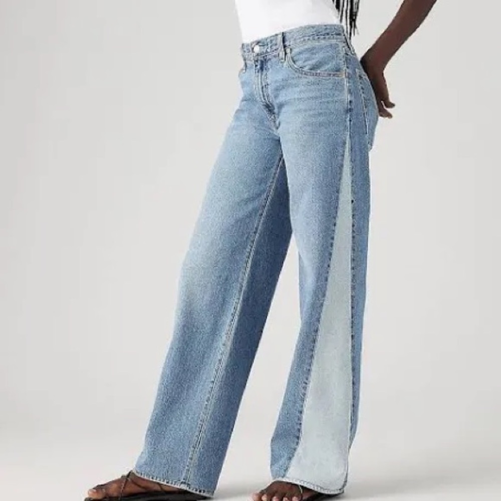 NWT. Levi's Two-Tone Flare Jeans - Light and Medium